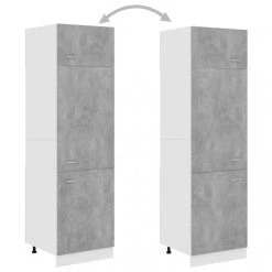 VidaXL Armoire De Réfrigérateur Gris Béton 60x57x207 Cm Aggloméré -Pegane Shop vidaxl armoire de cuisine gris beton 60x57x207 cm agglomere 8096791 20622553 1140x1140