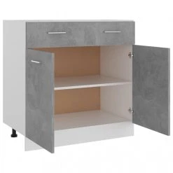 VidaXL Armoire De Plancher à Tiroir Gris Béton 80x46x81,5 Cm Agglom?... -Pegane Shop vidaxl armoire de cuisine gris beton 80x46x815 cm agglomere 8096767 20622437 1140x1140