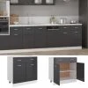 VidaXL Armoire De Plancher Tiroir Gris Brillant 80x46x81,5cm Agglomér...
