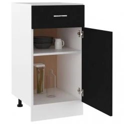 VidaXL Armoire De Plancher à Tiroir Noir 40x46x81,5 Cm Aggloméré -Pegane Shop vidaxl armoire de cuisine noir 40x46x815 cm agglomere 8096657 20621885 1140x1140