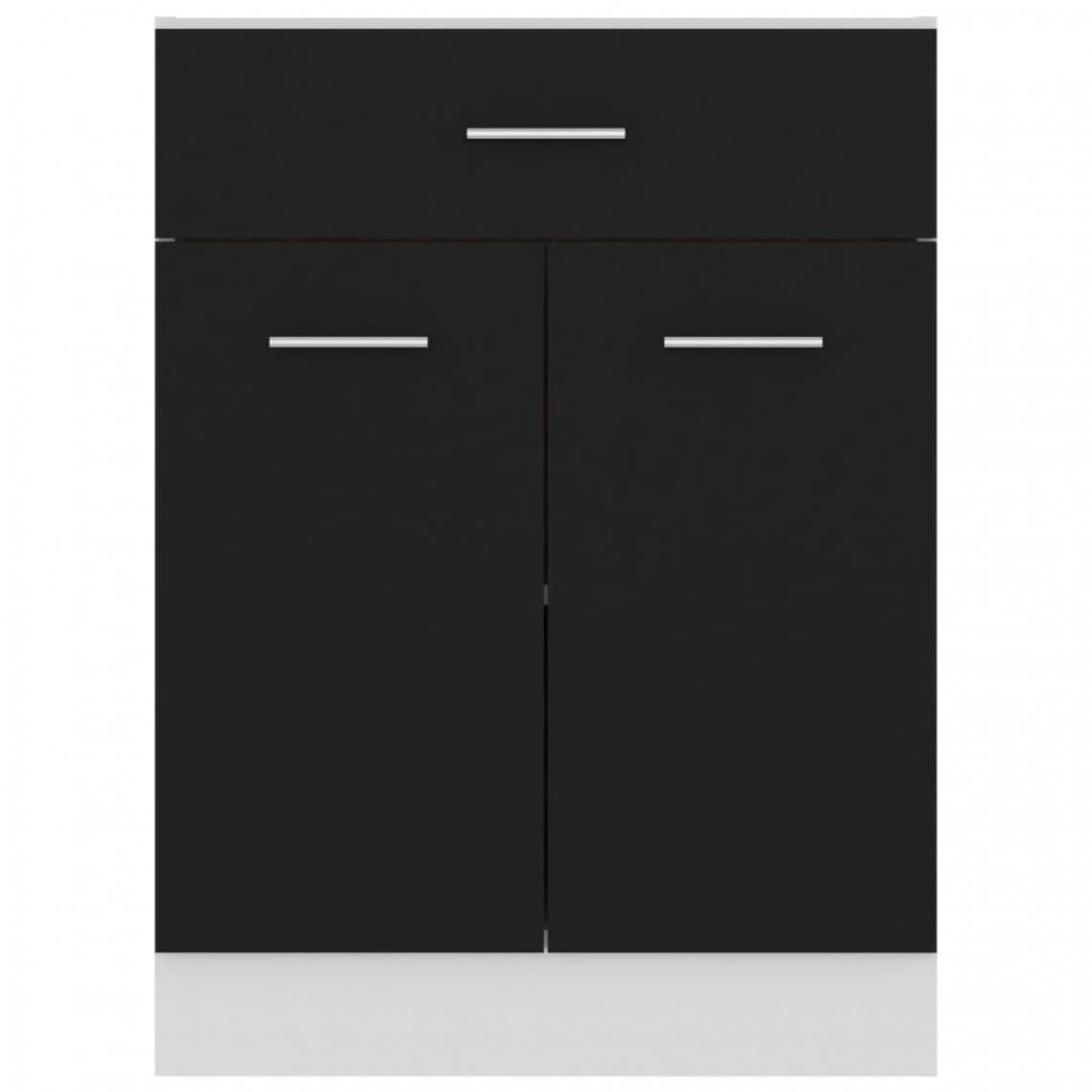 VidaXL Armoire De Plancher à Tiroir Noir 60x46x81,5 Cm Aggloméré 5 VidaXL Armoire De Plancher à Tiroir Noir 60x46x81,5 Cm Aggloméré - Image 5