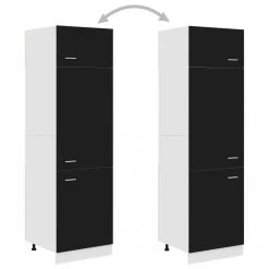 VidaXL Armoire De Réfrigérateur Noir 60x57x207 Cm Aggloméré -Pegane Shop vidaxl armoire de cuisine noir 60x57x207 cm agglomere 8096625 20621725 1140x1140
