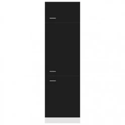 VidaXL Armoire De Réfrigérateur Noir 60x57x207 Cm Aggloméré -Pegane Shop vidaxl armoire de cuisine noir 60x57x207 cm agglomere 8096625 20621727 1140x1140