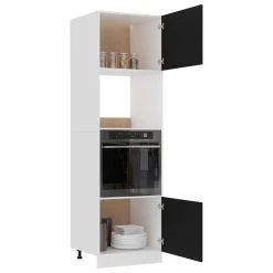 VidaXL Armoire à Micro-ondes Noir 60x57x207 Cm Aggloméré -Pegane Shop vidaxl armoire de cuisine noir 60x57x207 cm agglomere 8096747 20622335 1140x1140