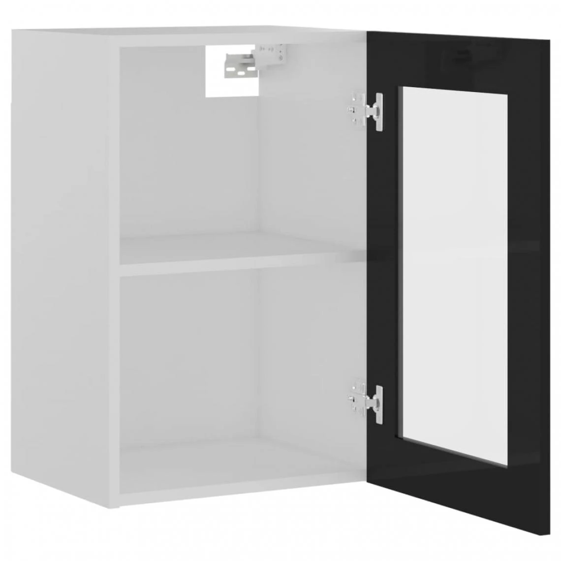 VidaXL Armoire En Verre Suspendue Noir Brillant 40x31x60 Cm Agglomér?... 5 VidaXL Armoire En Verre Suspendue Noir Brillant 40x31x60 Cm Agglomér?... - Image 5