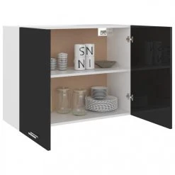 VidaXL Armoire Suspendue Noir Brillant 80x31x60 Cm Aggloméré 8 VidaXL Armoire Suspendue Noir Brillant 80x31x60 Cm Aggloméré -Pegane Shop vidaxl armoire de cuisine noir brillant 80x31x60 cm agglomere 8418937 21334695 1140x1140