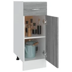 VidaXL Armoire De Plancher à Tiroir Sonoma Gris 30x46x81,5 Cm -Pegane Shop vidaxl armoire de plancher a tiroir sonoma gris 30x46x815 13583302 1089530 30 1140x1140