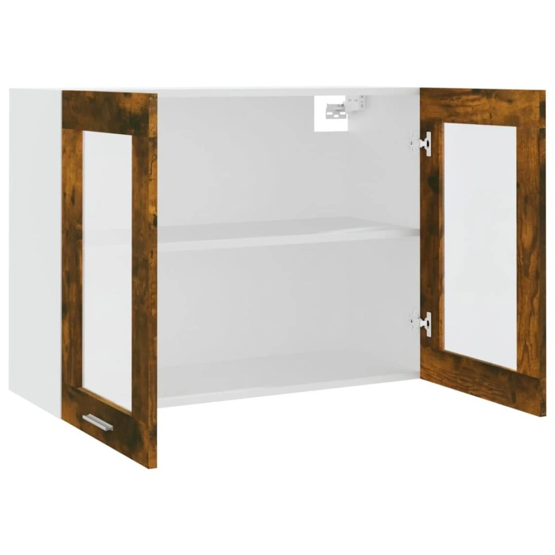 VidaXL Armoire En Verre Suspendue Chêne Fumé 80x31x60 Cm 5 VidaXL Armoire En Verre Suspendue Chêne Fumé 80x31x60 Cm - Image 5