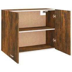 VidaXL Armoire Suspendue Chêne Fumé 80x31x60 Cm Bois D'ingénierie -Pegane Shop vidaxl armoire suspendue chene fume 80x31x60 cm bois ding 12943192 1089514 14 1140x1140