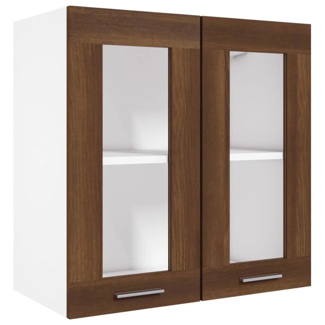 VidaXL Armoire Vitrée Suspendue Chêne Brun 60x31x60 Cm Bois Ingénie... 2 VidaXL Armoire Vitrée Suspendue Chêne Brun 60x31x60 Cm Bois Ingénie... - Image 2