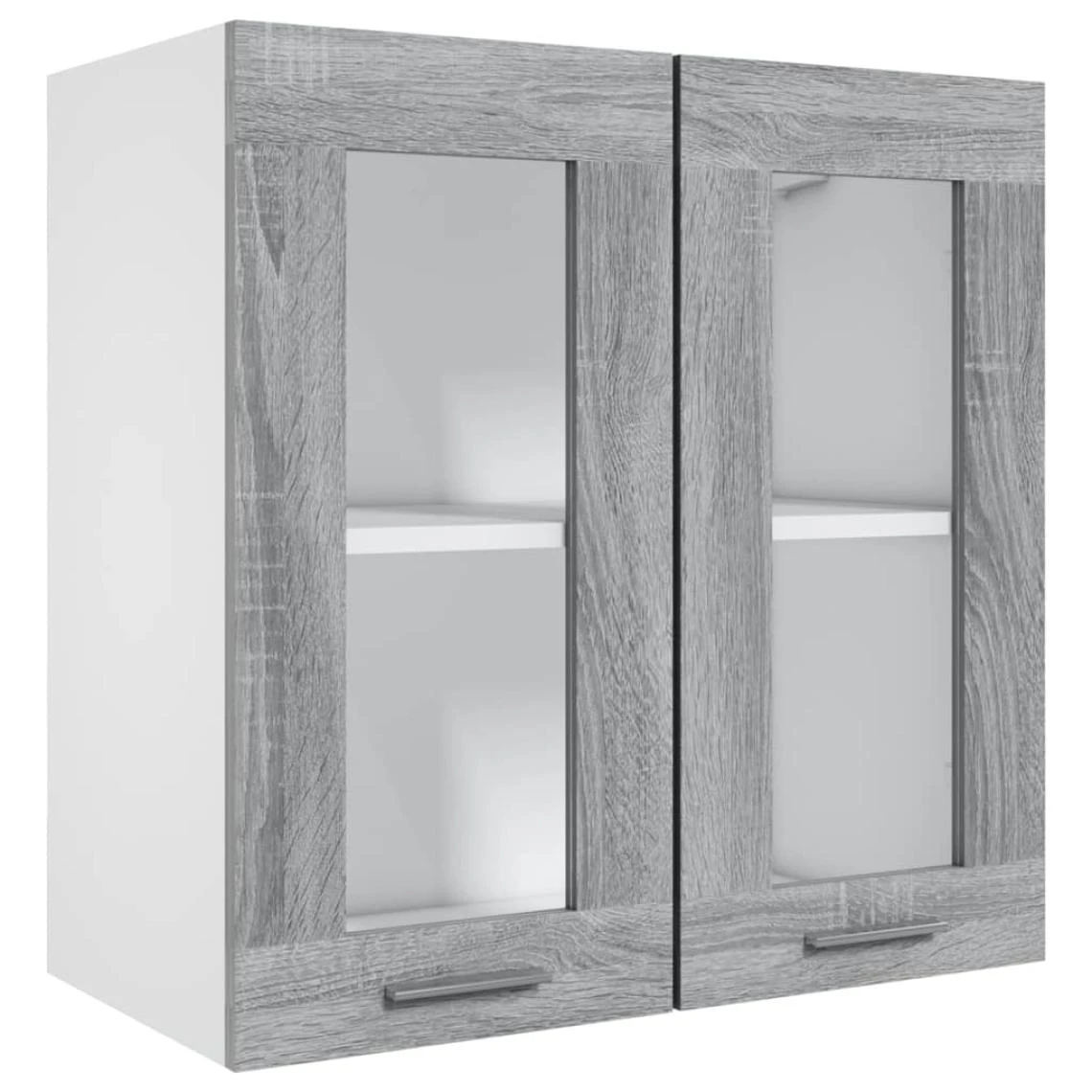 VidaXL Armoire Vitrée Suspendue Sonoma Gris 60x31x60cm Bois Ingénier... 2 VidaXL Armoire Vitrée Suspendue Sonoma Gris 60x31x60cm Bois Ingénier... - Image 2
