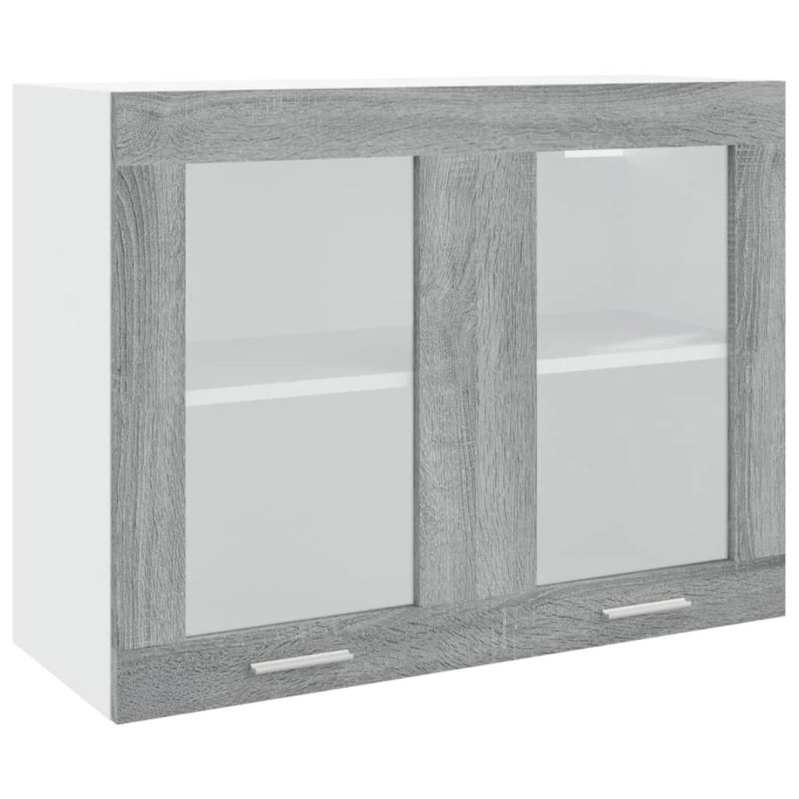 VidaXL Armoire Vitrée Suspendue Sonoma Gris 80x31x60cm Bois Ingénier... 2 VidaXL Armoire Vitrée Suspendue Sonoma Gris 80x31x60cm Bois Ingénier... - Image 2