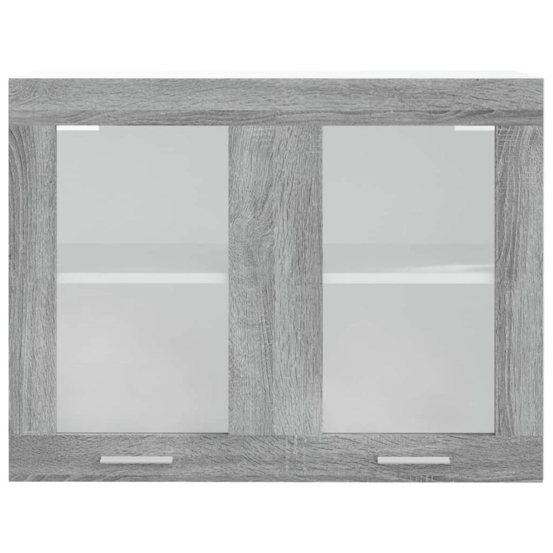 VidaXL Armoire Vitrée Suspendue Sonoma Gris 80x31x60cm Bois Ingénier... 4 VidaXL Armoire Vitrée Suspendue Sonoma Gris 80x31x60cm Bois Ingénier... - Image 4