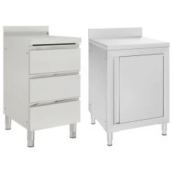 VidaXL Armoires De Cuisine Commerciale 2 Pcs Acier Inoxydable