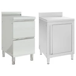 VidaXL Armoires De Cuisine Commerciale 2 Pcs Acier Inoxydable