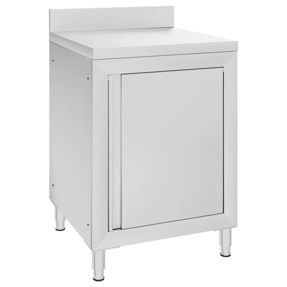 VidaXL Armoires De Cuisine Commerciale 2 Pcs Acier Inoxydable 4 VidaXL Armoires De Cuisine Commerciale 2 Pcs Acier Inoxydable - Image 4