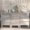 VidaXL Armoires De Cuisine Commerciale 3 Pcs Acier Inoxydable