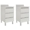 VidaXL Armoires De Cuisine Commerciale Avec 3 Tiroirs 2 Pcs Inox