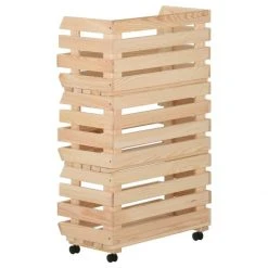 VidaXL Chariot à Légumes 37x30x80 Cm Bois De Pin Solide -Pegane Shop vidaxl chariot a legumes 37x30x80 cm bois de pin solide 11943142 31636686 1140x1140