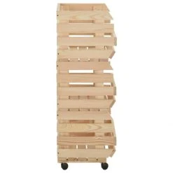 VidaXL Chariot à Légumes 37x30x80 Cm Bois De Pin Solide -Pegane Shop vidaxl chariot a legumes 37x30x80 cm bois de pin solide 11943142 31636688 1140x1140