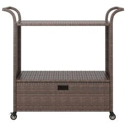 VidaXL Chariot De Bar Avec Tiroir Marron 100x45x97 Cm Résine Tressée -Pegane Shop vidaxl chariot de bar avec tiroir marron 100x45x97 cm resine tressee 11943118 31636564 1140x1140