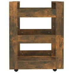 VidaXL Chariot De Cuisine Chêne Fumé 60x45x80 Cm Bois D'ingénierie -Pegane Shop vidaxl chariot de cuisine chene fume 60x45x80 cm bois dingenierie 13632222 37500546 1140x1140