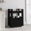 VidaXL Chariot De Cuisine Noir 60x45x80 Cm Bois D'ingénierie