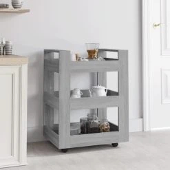 VidaXL Chariot De Cuisine Sonoma Gris 60x45x80 Cm Bois D'ingénierie