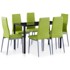 VidaXL Ensemble à Dîner 7 Pcs Vert
