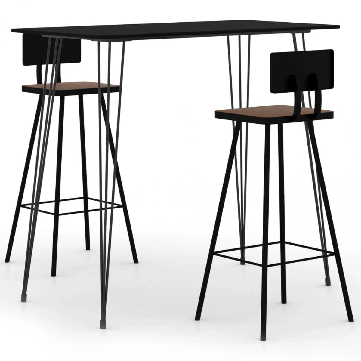 VidaXL Ensemble De Bar 3 Pcs Noir 1 VidaXL Ensemble De Bar 3 Pcs Noir