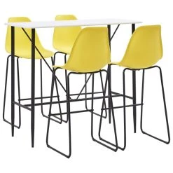 VidaXL Ensemble De Bar 5 Pcs Plastique Jaune