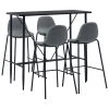 VidaXL Ensemble De Bar 5 Pcs Tissu Gris Clair