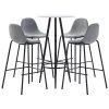 VidaXL Ensemble De Bar 5 Pcs Tissu Gris Clair