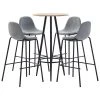 VidaXL Ensemble De Bar 5 Pcs Tissu Gris Clair