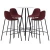 VidaXL Ensemble De Bar 5 Pcs Tissu Rouge Bordeaux
