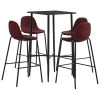 VidaXL Ensemble De Bar 5 Pcs Tissu Rouge Bordeaux