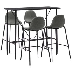 VidaXL Ensemble De Bar 5 Pcs Tissu Taupe