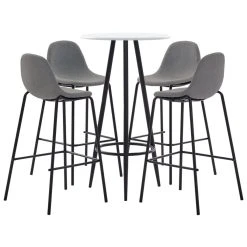 VidaXL Ensemble De Bar 5 Pcs Tissu Taupe