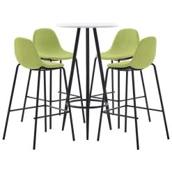 VidaXL Ensemble De Bar 5 Pcs Tissu Vert