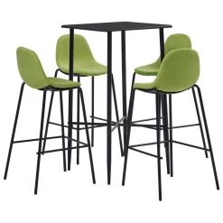 VidaXL Ensemble De Bar 5 Pcs Tissu Vert