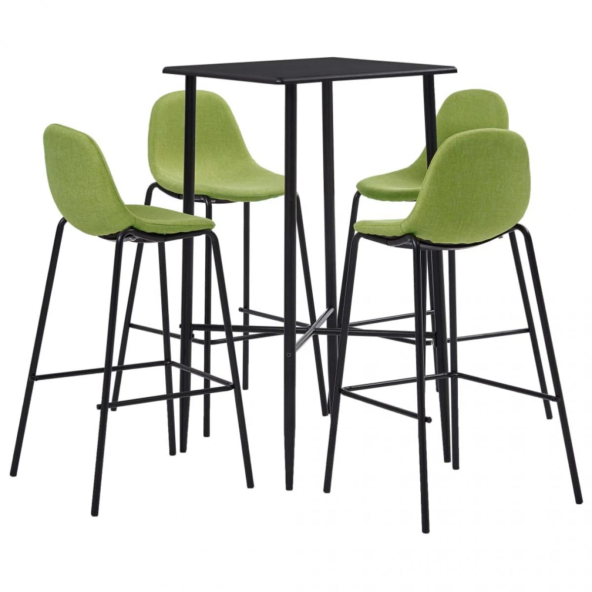 VidaXL Ensemble De Bar 5 Pcs Tissu Vert 1 VidaXL Ensemble De Bar 5 Pcs Tissu Vert