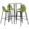 VidaXL Ensemble De Bar 5 Pcs Tissu Vert
