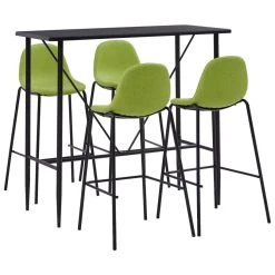 VidaXL Ensemble De Bar 5 Pcs Tissu Vert