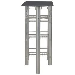 VidaXL Ensemble De Bar Avec étagères 3 Pcs Bois Et Acier Noir -Pegane Shop vidaxl ensemble de bar avec etageres 3 pcs bois et acier noir 7093166 17709052 1200x1200