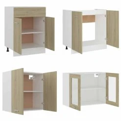 VidaXL Ensemble De Meubles De Cuisine 4 Pcs Chêne Sonoma Aggloméré -Pegane Shop vidaxl ensemble de meubles de cuisine 4 pcs chene sonoma agglomere 9944204 25613238 238 1140x1140