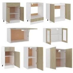 VidaXL Ensemble De Meubles De Cuisine 8 Pcs Chêne Sonoma Aggloméré -Pegane Shop vidaxl ensemble de meubles de cuisine 8 pcs chene sonoma agglomere 9944158 25613012 12 1140x1140
