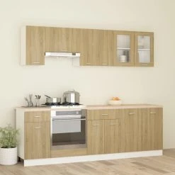 VidaXL Ensemble De Meubles De Cuisine 8 Pcs Plan De Travail Agglomér?...