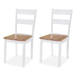 VidaXL Ensemble De Salle à Manger 3 Pcs MDF Et Hévéa Blanc -Pegane Shop vidaxl ensemble de salle a manger 3 pcs mdf et hevea blanc 7411692 18662254 1200x1200