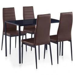 VidaXL Ensemble De Salle à Manger 5 Pcs Marron