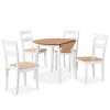 VidaXL Ensemble De Salle à Manger 5 Pcs MDF Et Hévéa Blanc